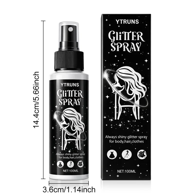 Body Glitter Spray for Hair Face & Body - Shimmer Highlighter Mist | Festival & Party Makeup