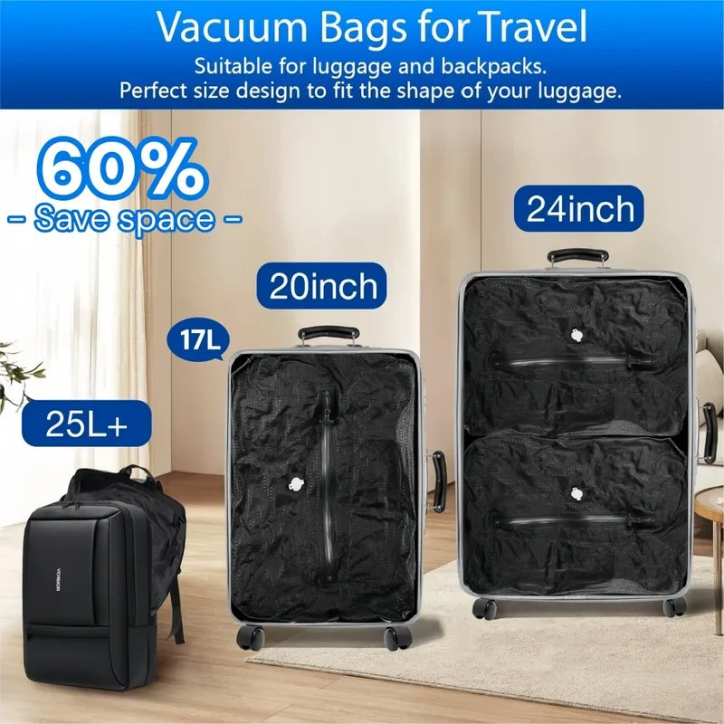 Outdoor Vacuum Compression Storage Bags for Camping & Travel - Space Saver Organizer 10XL/3XL/L