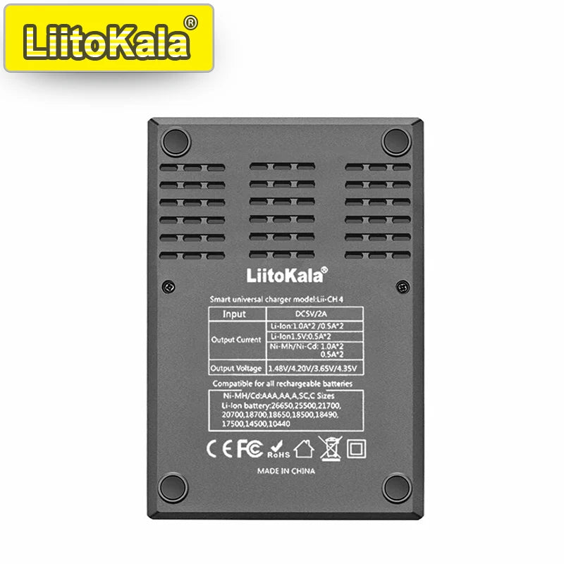 Smart Battery Charger for 18650, 21700, 26650, AA, AAA Batteries - Fast USB-C Charging