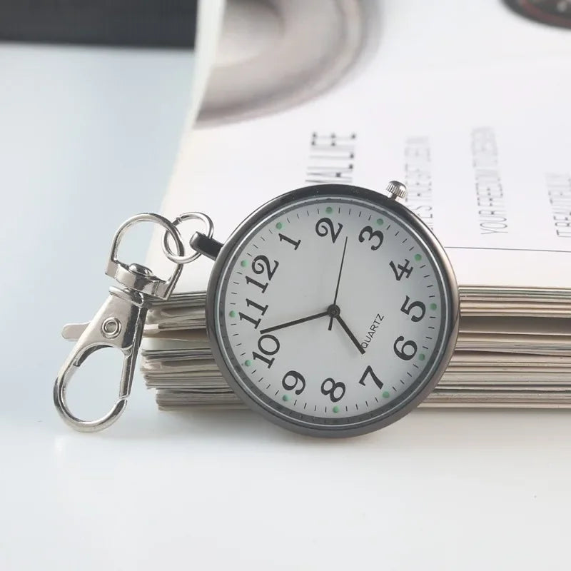 Mini Quartz Pocket Watch Keyring - Nurse, Doctor, Student Gift & Accessory