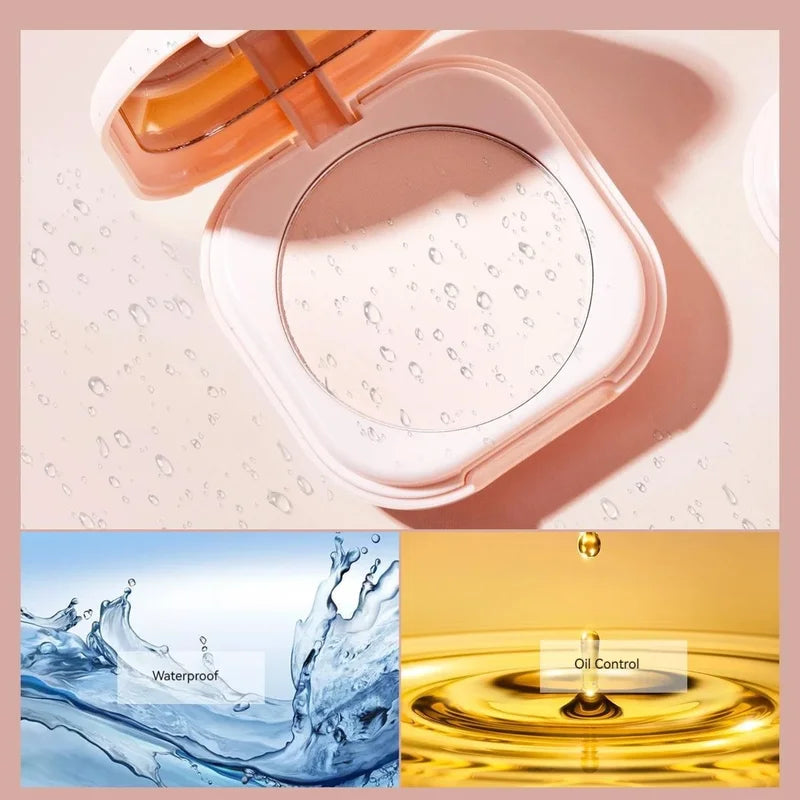 Oil Control Setting Powder with Mirror Compact for Matte Finish - Brightening Skin Tone