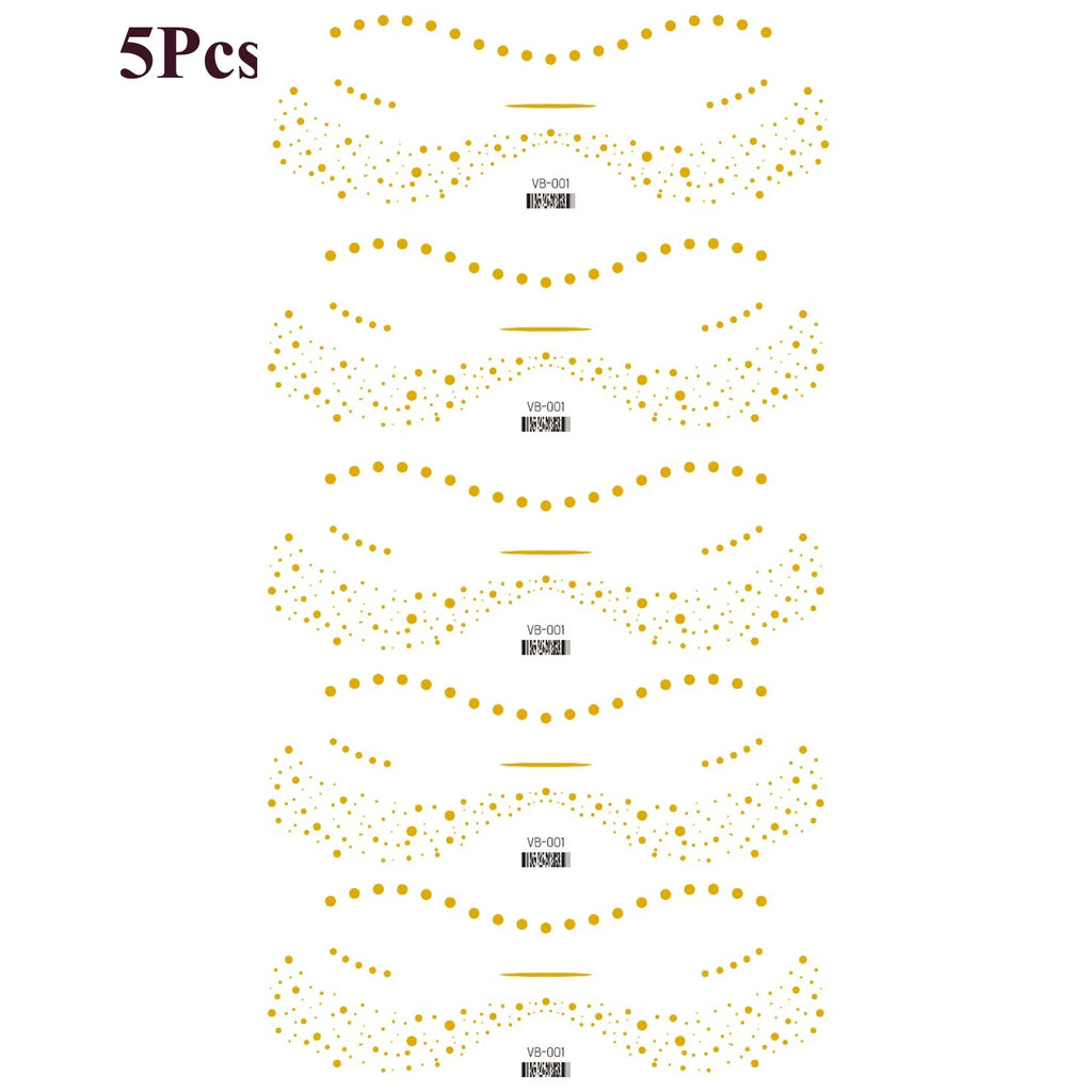 Gold Face Paint & Body Art Stickers Waterproof Party Makeup Decorations