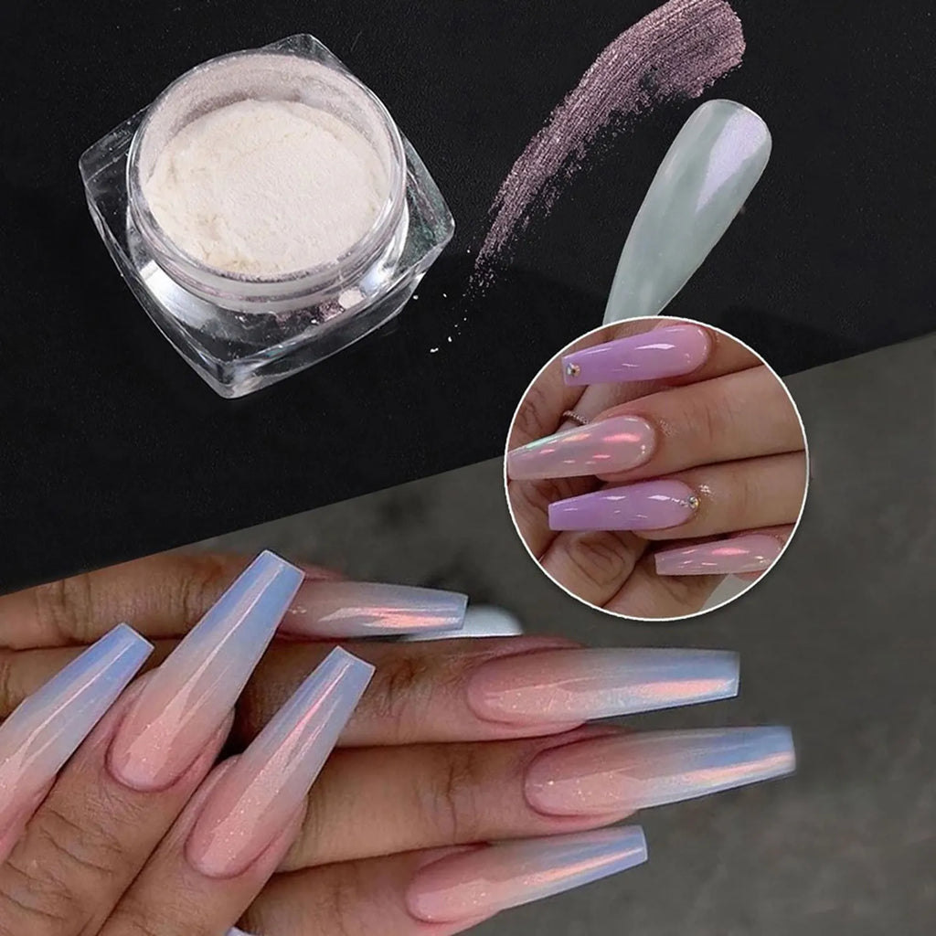 Colorful Mirror Aurora Chrome Nail Powder Set for Holographic & Gradient Art