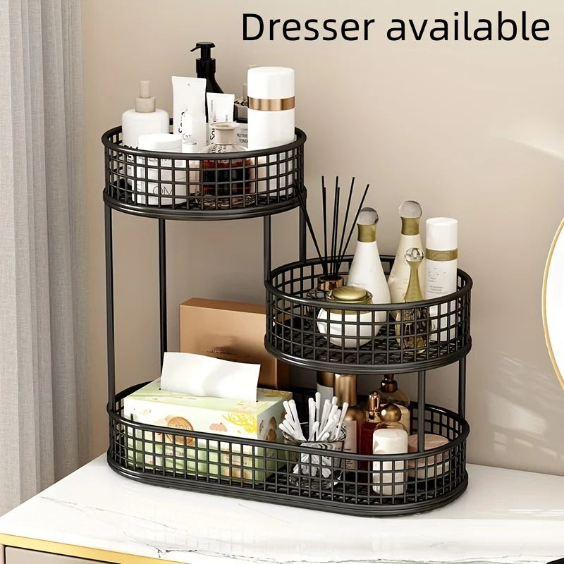 Multi-Layer Stainless Steel Fruit Basket - Round Food Storage Display Rack