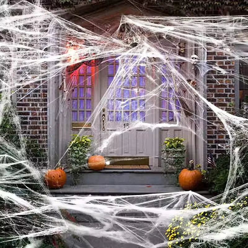 Halloween Spider Web Decoration Artificial Stretchy Cobweb for Haunted House & Party Scene Props