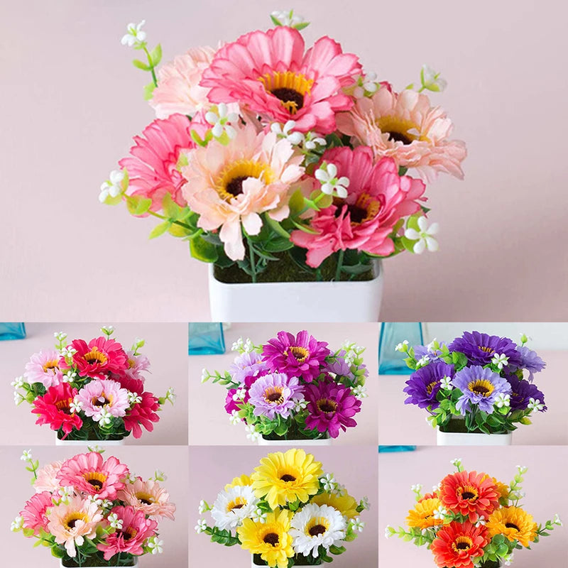 Artificial Potted Plant Garden Decor | Fake Flowers for Home & Office