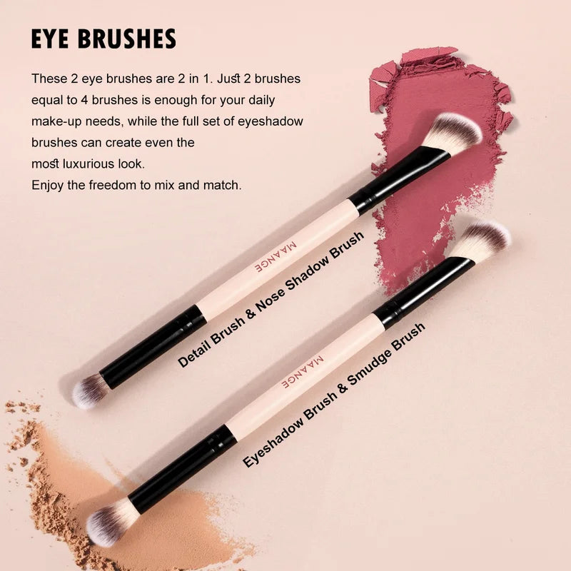 4-Piece Makeup Brush Set for Foundation Concealer Blending - Synthetic Bristles
