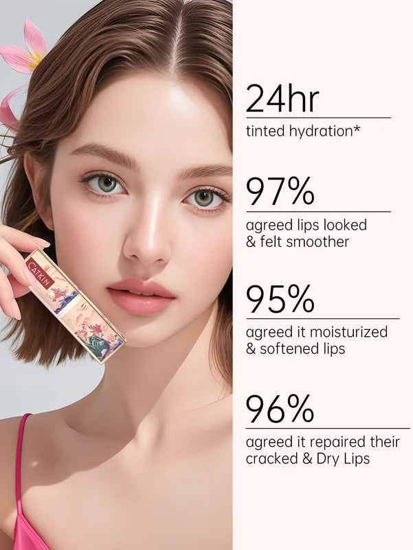 Pearl Shimmer Tinted Lip Balm Gloss with Vitamin E - Hydrating Sheer Lip Color