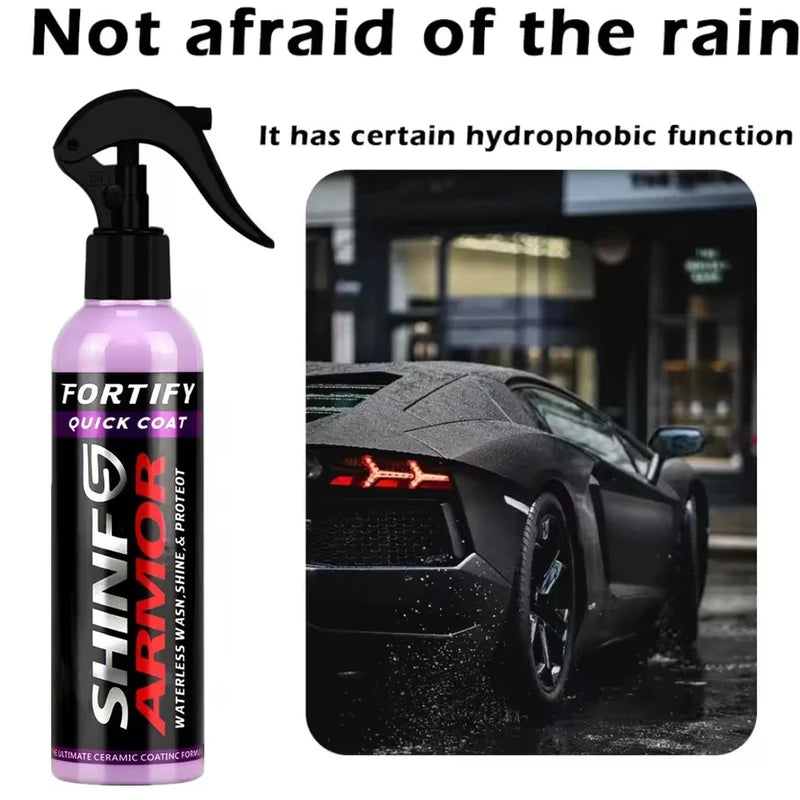 Waterless Ceramic Car Wax Spray | Hydrophobic Coating & Polish for Cars & Boats