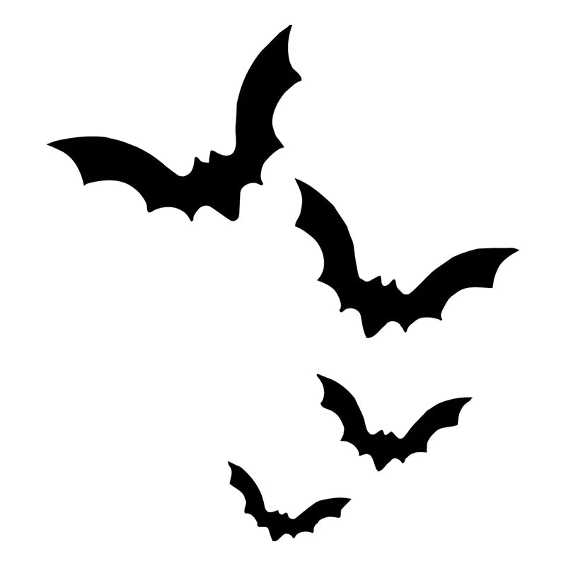 Car Interior Decor Stickers - Waterproof Halloween Bats Vinyl Decals for Rearview Mirror