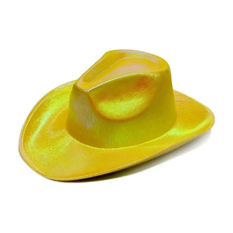 Neon Flash Cowboy Hat for Parties and Halloween - Colorful Space Cowboy Hat with LED Lights