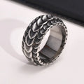 Dragon Scale Anxiety Ring for Men & Women Stainless Steel Fidget Ring Silver