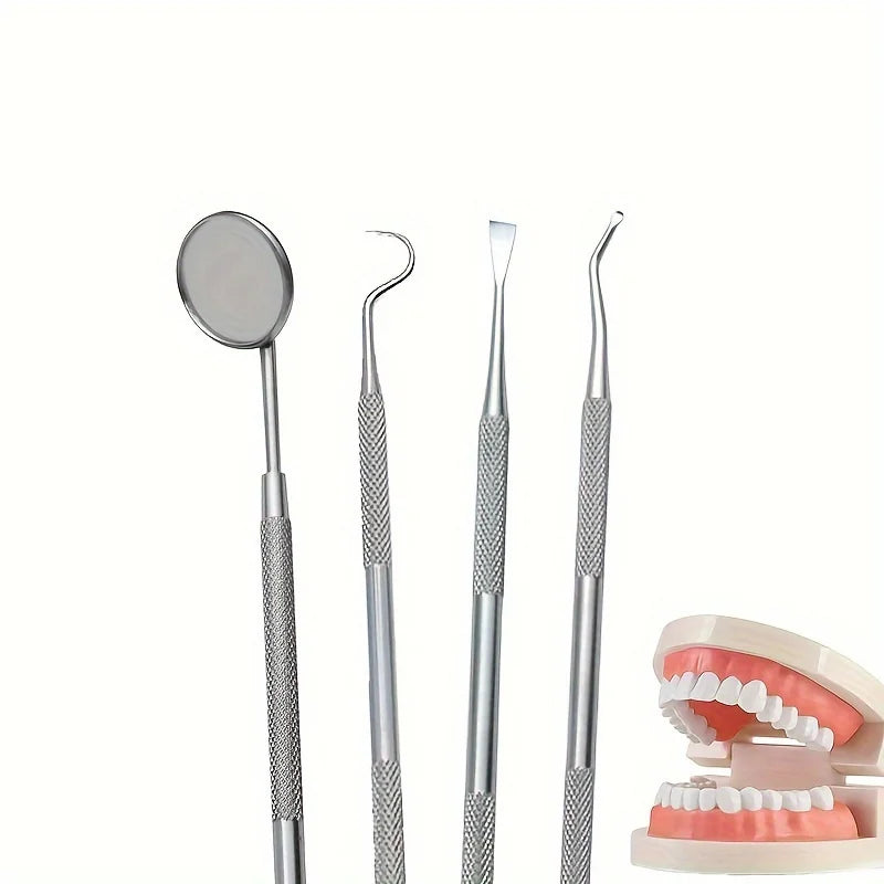 Stainless Steel Oral Cleaning Tool Set with Storage Box - No Odor