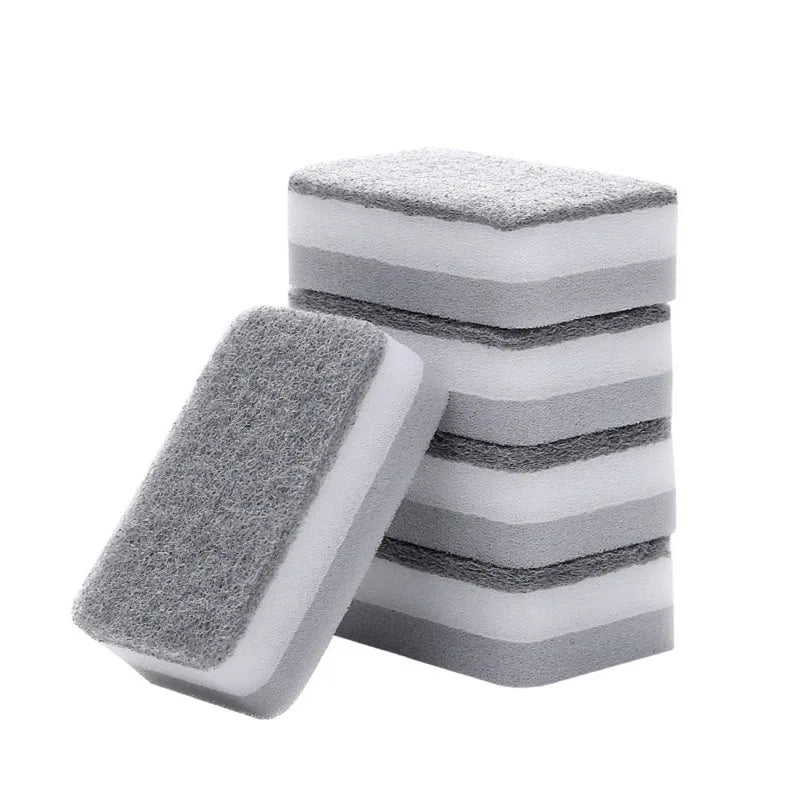 Double-Sided Kitchen Scouring Pads - Set of 5/30 Gray Dirt-Resistant Sponges