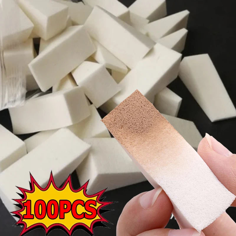 Triangle Makeup Sponges 100PCS Latex Cosmetic Puffs for Foundation & Powder