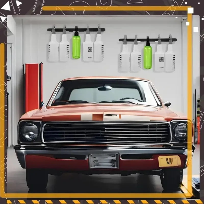 Heavy Duty Metal Spray Bottle Wall Mount Holder - Garage & Workshop Storage Rack