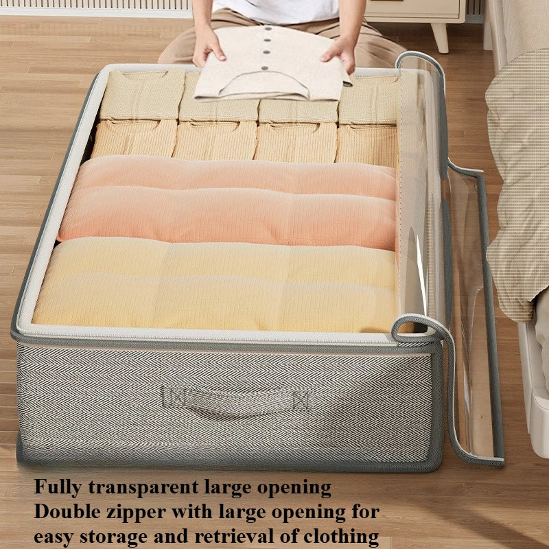 Large Under-Bed Storage Boxes - Stackable Clothes Organizer Bins for Bedroom
