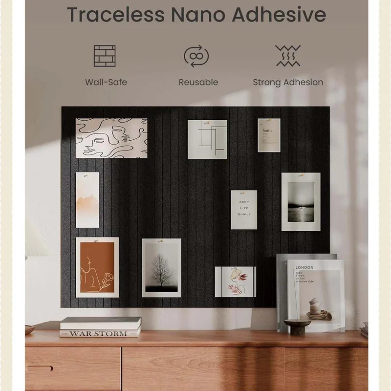12-Pack Felt Wall Panel Stickers for Photo Display & Home Decor