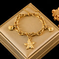 Trendy Gold & Silver Coin Charm Bracelet for Women & Girls - Adjustable Jewelry Gift