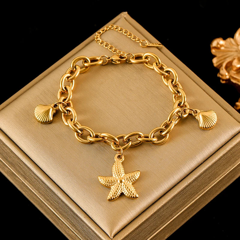 Trendy Gold & Silver Coin Charm Bracelet for Women & Girls - Adjustable Jewelry Gift
