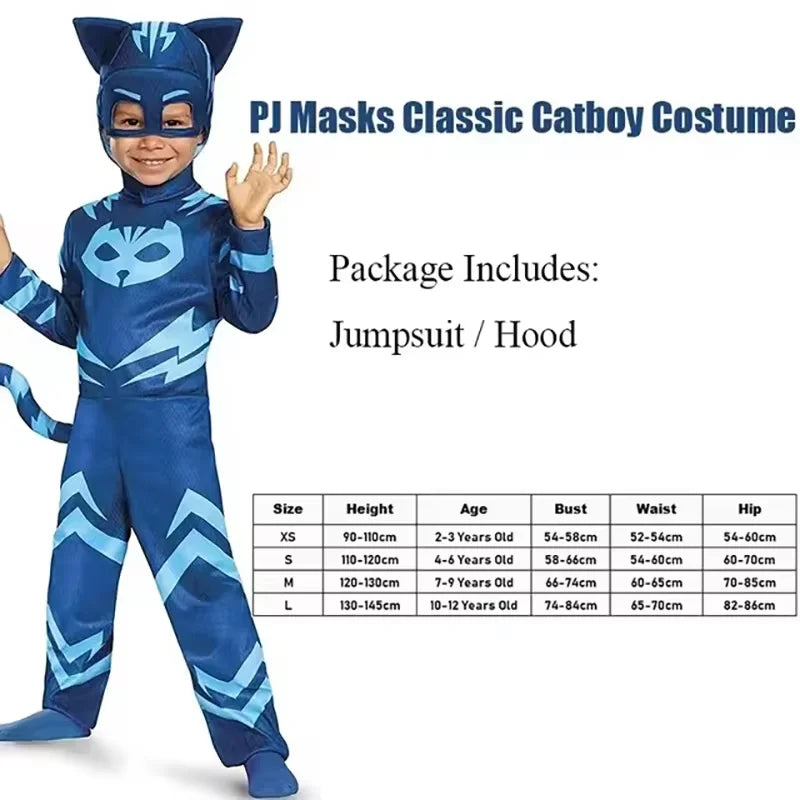 Halloween Animal Cosplay Costume Set for Kids - Owl, Cat, Gecko Jumpsuit & Mask