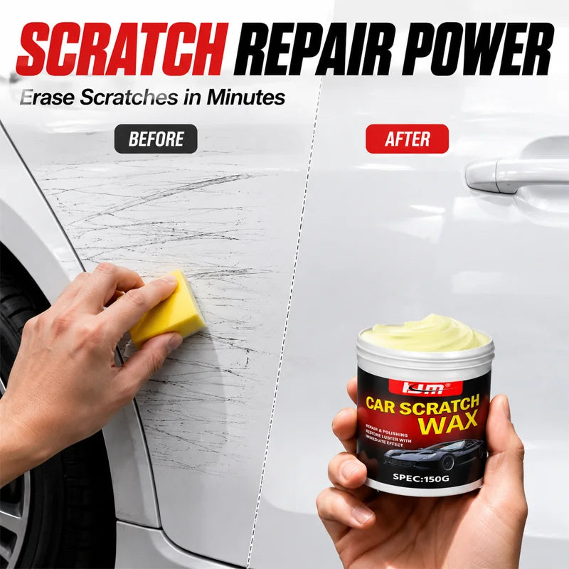 Car Scratch Remover Polish with Deep Gloss Restorer Wax - Instant Shine & Micro-Scratch Filling