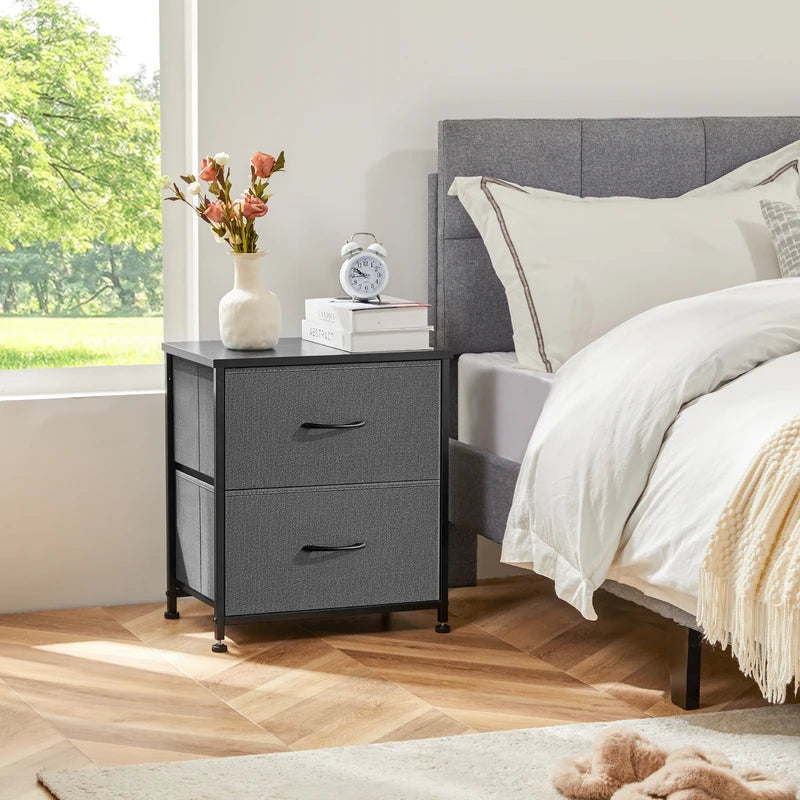 Multi-Function Fabric Drawers Nightstand and Storage Cabinet for Living Room and Bedroom
