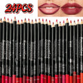Matte Lip Liner Pencil Set Waterproof Long Lasting Nude Red Brown Lip Makeup Kit