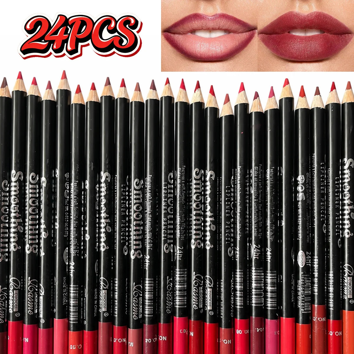 Matte Lip Liner Pencil Set Waterproof Long Lasting Nude Red Brown Lip Makeup Kit