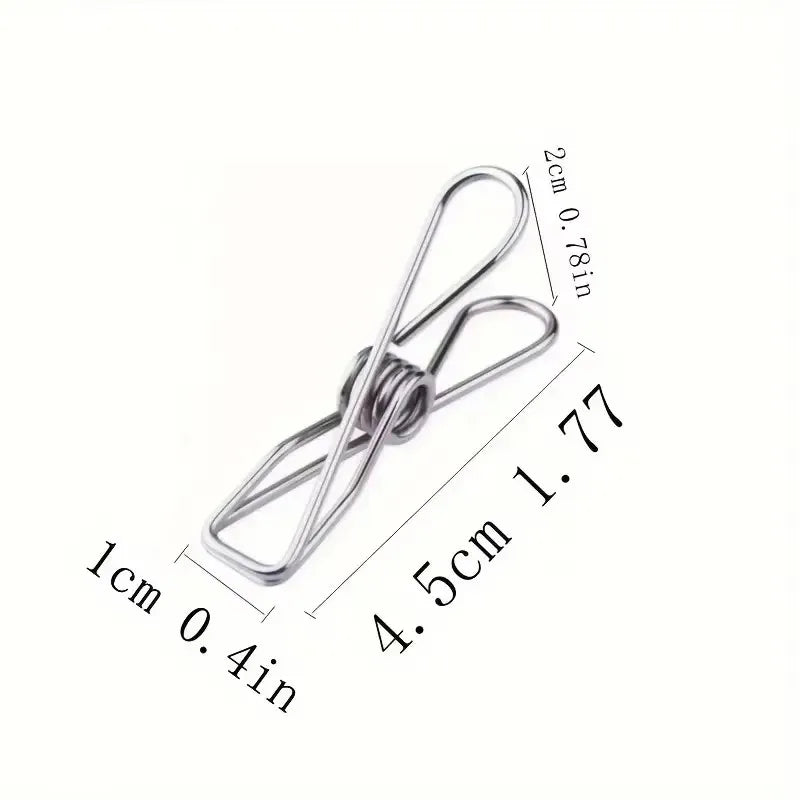 20pcs Stainless Steel Clothes Pins - Durable Multi-Purpose Laundry & Home Clips