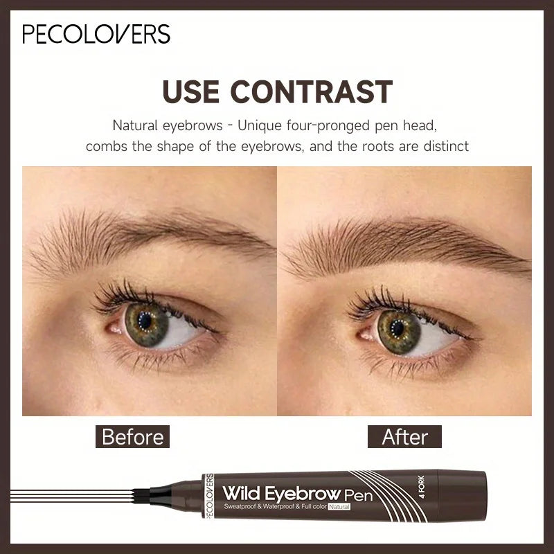 Long Lasting Waterproof Eyebrow Pen with 5 Natural Matte Colors - Smudge Proof Makeup