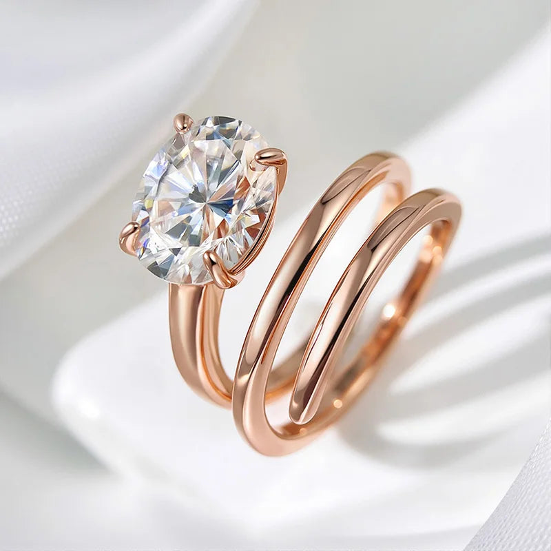 Sterling Silver Moissanite Wedding Ring 1-3CT Lab Diamond Band for Women