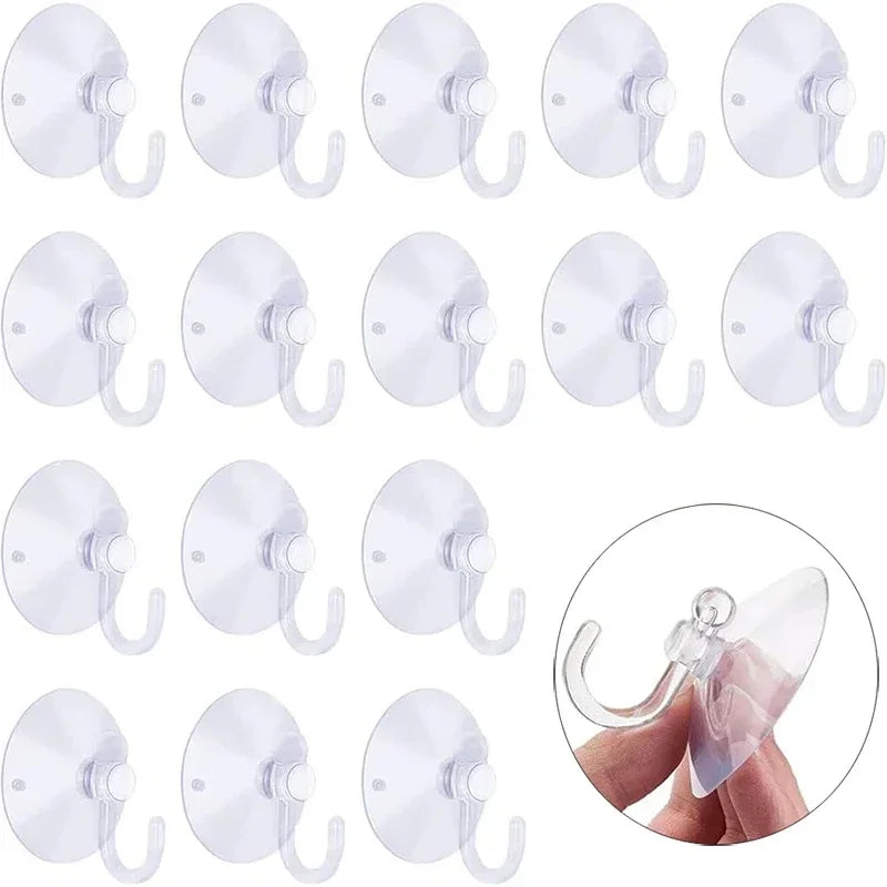 Strong Suction Cup Hooks Set - Reusable Wall Hangers for Glass, Tile, Metal