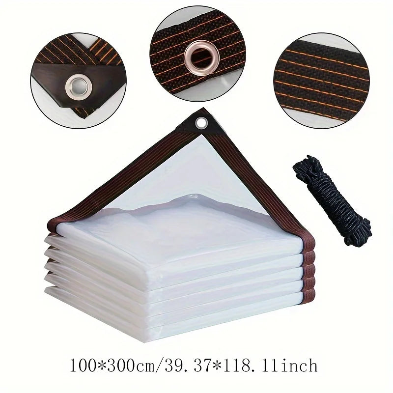 Waterproof Tarpaulin with Rope & Buckle for Garden & Balcony Sunshade