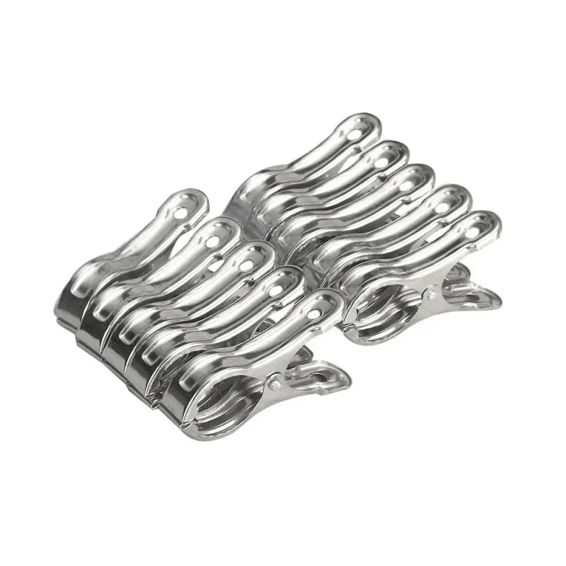 Stainless Steel Windproof Clothespins for Clothes Drying - 10 Pack
