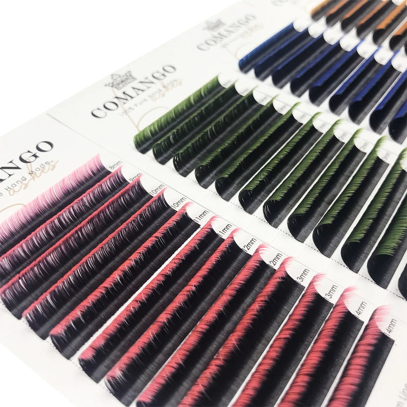 Colored Volume Lash Extensions - Wispy Soft Gradient Fans for Eyelash Artists