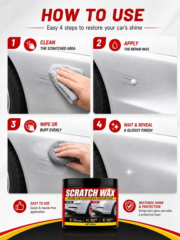 Universal Multi-Color Car Scratch Repair Wax for Surface Restoration