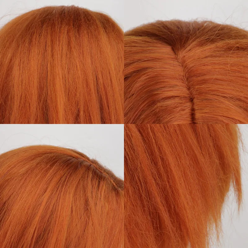 Halloween Costume Wig - Short Orange Brown Synthetic Killer Wig for Men