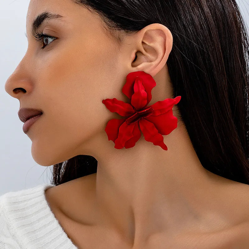 Oversized Geometric Earrings for Women - Statement Pleated Earrings for Occasion