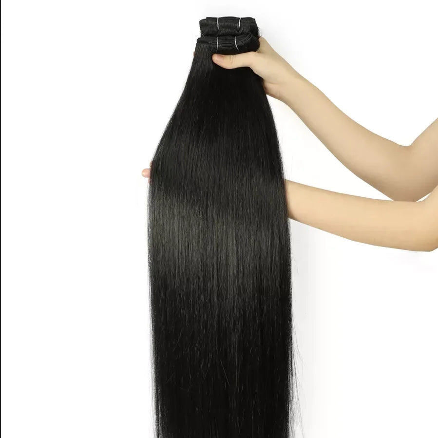 Synthetic Hair Extensions Blonde Straight Bundles Heat Resistant 12-38 Inch