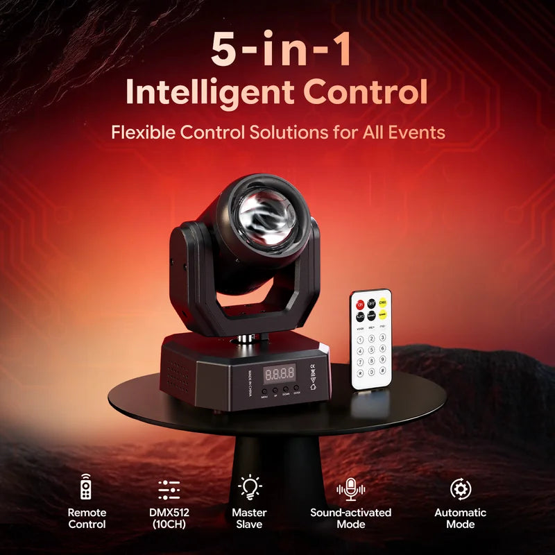 2PCS RGBW LED Moving Head Lights Mini Disco Party Lights with Remote