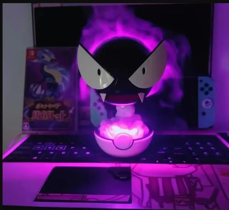 Anime Gastly Humidifier with Water Replenishing Spray LED Lamp Desktop Air Purifier