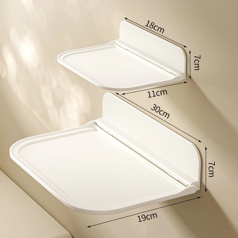 Foldable Wall-Mounted Shelf Organizer Space Saver with Phone & Router Tray