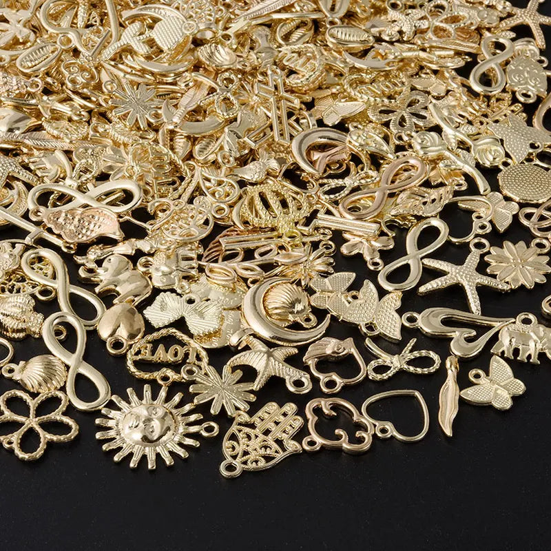 Gold Color Starfish Butterfly Metal DIY Charm Assortment for Jewelry Making