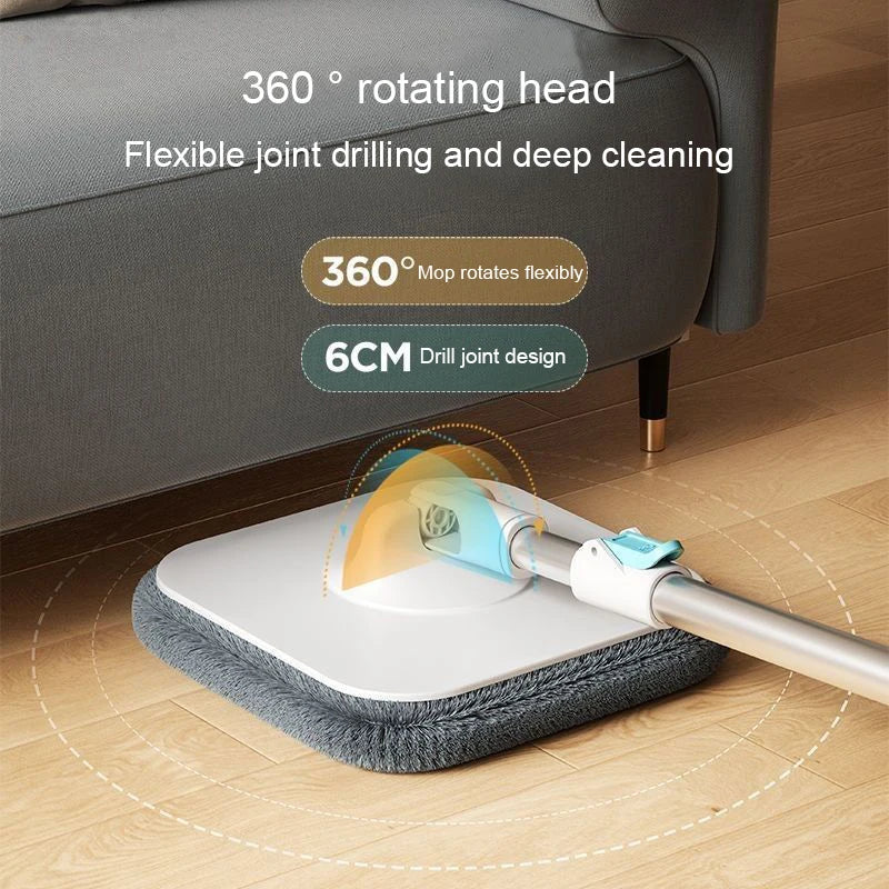 Spin Mop Floor Cleaning Kit with 360° Rotating Head and Water Spray — Household Floor & Dust Mop