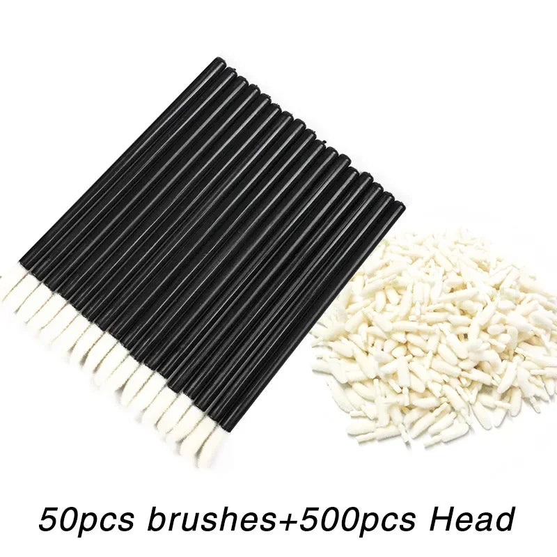 Disposable Lip Replacement Head for Eyelash Extension and Lipstick Brush 500pcs Makeup Tool