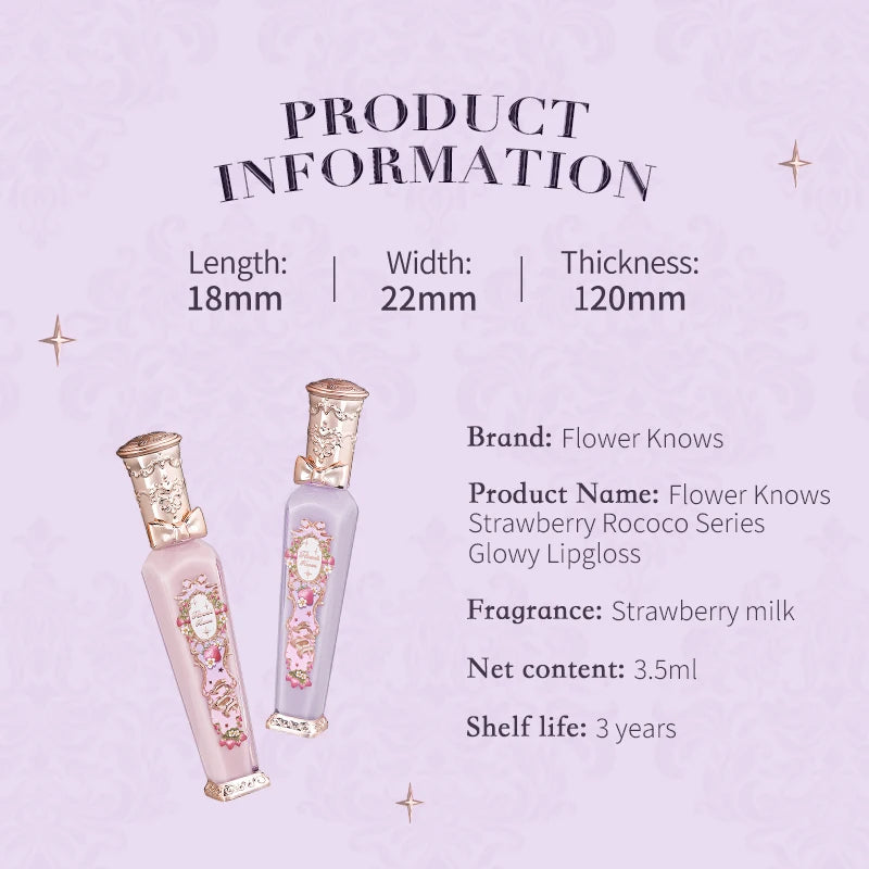 Flower Knows Strawberry Rococo Lip Gloss - Glowy, Hydrating, Moisturizing