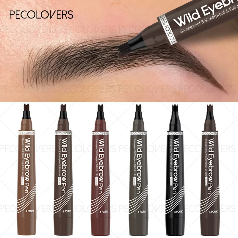 Waterproof Long-Lasting Eyebrow Pen with Smooth Finish - Multiple Colors
