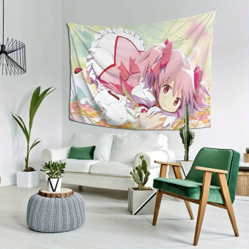 Anime Madoka Kaname Tapestry Wall Art for Bedroom & Living Room Decor