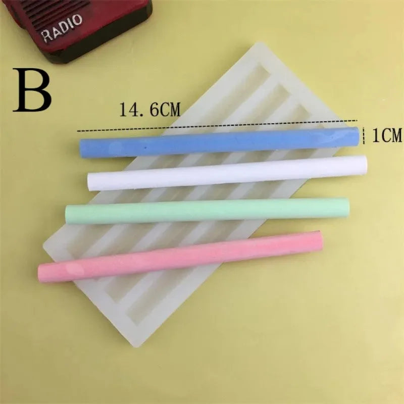 Sealing Wax Stick Silicone Mold for Candle & Cake Decoration - Half Round Long Strip
